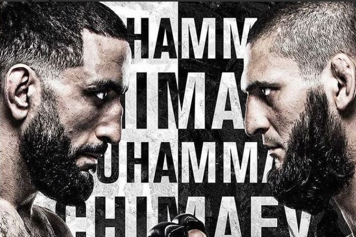 Unggahan poster pertarungan Khamzat Chimaev vs Belal Muhammad.