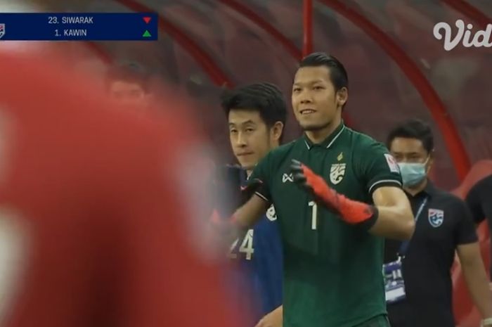 Kawin Thamsatchanan saat masuk sebagai pemain pengganti di laga Indonesia vs Thailand (30/12/2021). 