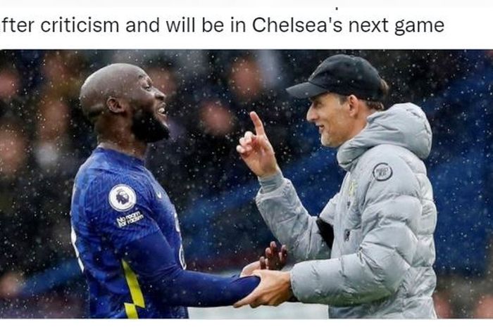 Romelu Lukaku (kiri) dan pelatih Chelsea, Thomas Tuchel.