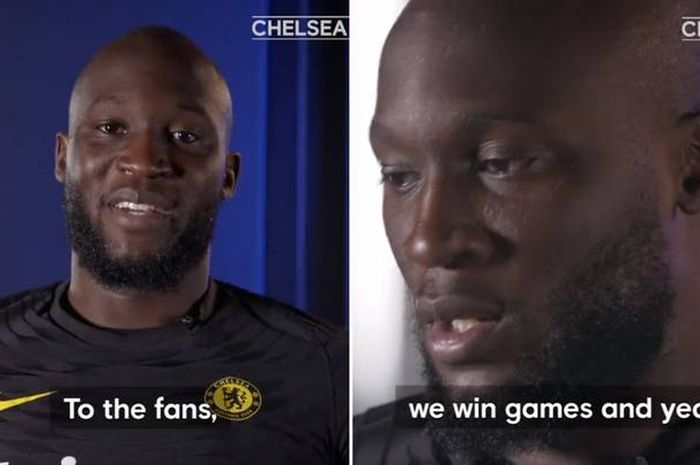 Romelu Lukaku dalam video permintaan maaf kepada fans setelah melakukan wawancara kontroversial dengan mengatakan ingin kembali ke Inter Milan.