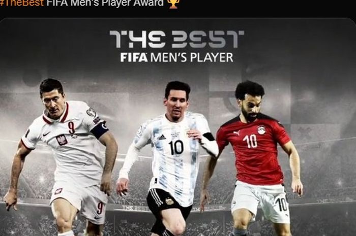 Robert Lewandowski, Lionel Messi, dan Mohamed Salah bersaing memperebutkan gelar The Best FIFA Football Awards 2021.