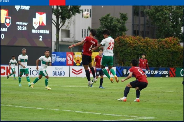 Laos menghadapi Timnas Indonesia dalam penyisihan Grup B Piala AFF 2020 di Singapura dan kalah telak 1-5.