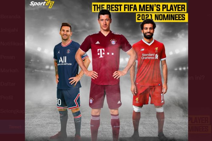 Tiga besar nominasi peraih The Best FIFA Men's Player