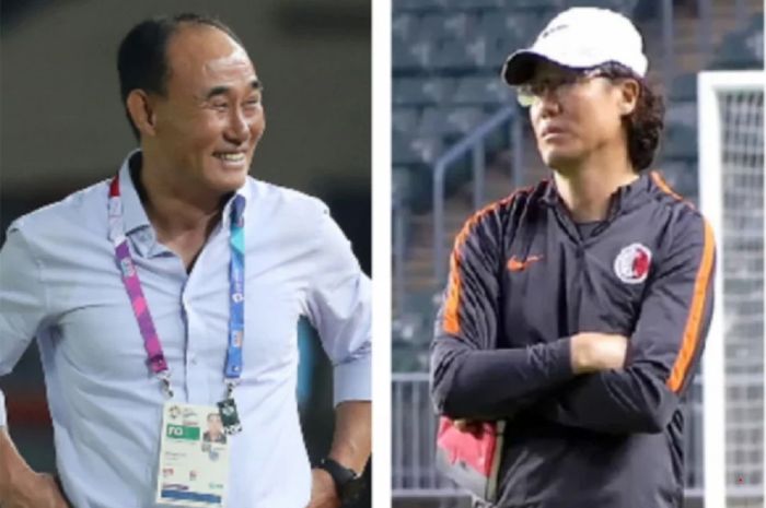 Kim Hak-bum (kiri) dan Kim Pan-gon, dua pelatih asal Korea Selatan yang dilirik Timnas Malaysia. Indonesia sudah lebih dulu memakai jasa Shin Tae-yong dan Vietnam dengan Park Hang-seo.