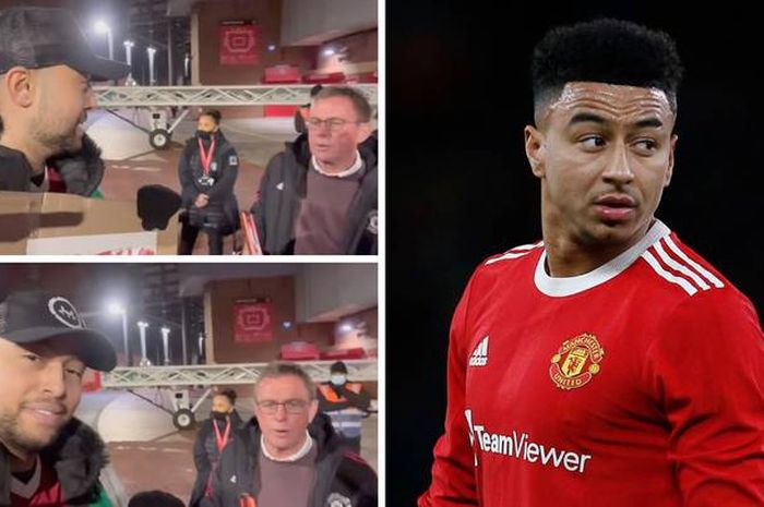 (Foto Kiri) Pelatih Manchester United Ralf Rangnick saat mengkonfirmasi bahwa Jesse Lingard (foto kanan) akan pergi setelah kontraknya habis kepada fans.