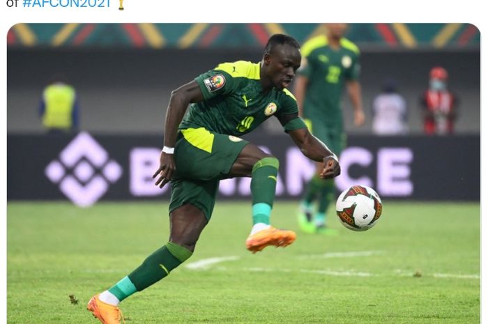 Aksi Sadio Mane di Piala Afrika 2021.