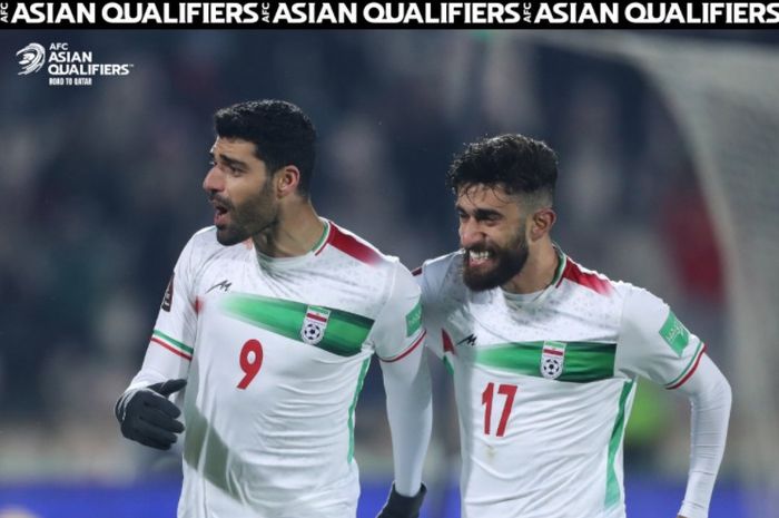 Mehdi Taremi (9), mencetak gol tunggal yang membawa Iran mengalahkan Irak untuk memastikan diri lolos ke Piala Dunia 2022, Kamis (27/1/2022) di Teheran.