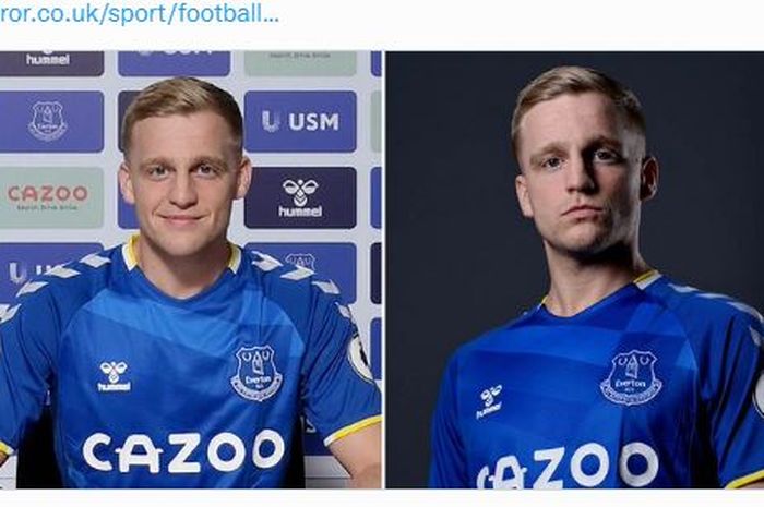 Donny van de Beek resmi bergabung dengan Everton dari Manchester United dengan status pinjaman.