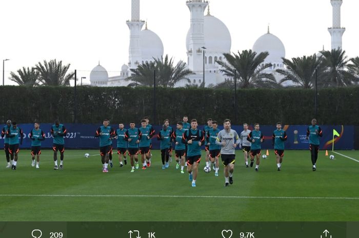 Chelsea berlatih di Abu Dhabi menjelang penampilannya di semifinal Piala Dunia Klub 2021, Rabu (9/2/2022).