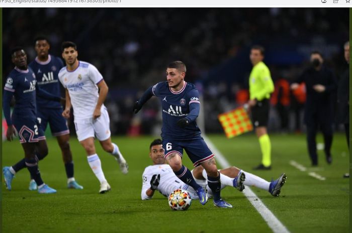 Real Madrid ompong di depan gawang Paris Saint-Germain dan membuat paruh pertama berakhir imbang tanpa gol.