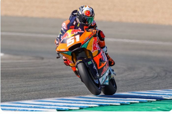 Pembalap Red Bull KTM Ajo, Pedro Acosta, dalam tes pramusim Moto2 2022 di Sirkuit Jerez, Rabu (16/2/2022).