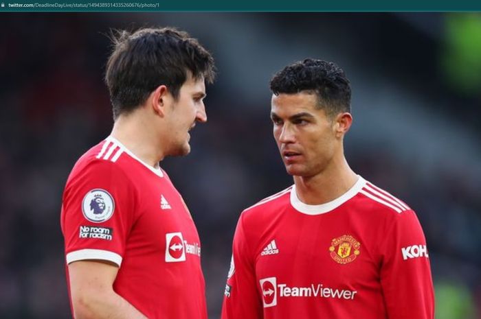 Harry Maguire dan Cristiano Ronaldo di Manchester United tengah menjadi sorotan.