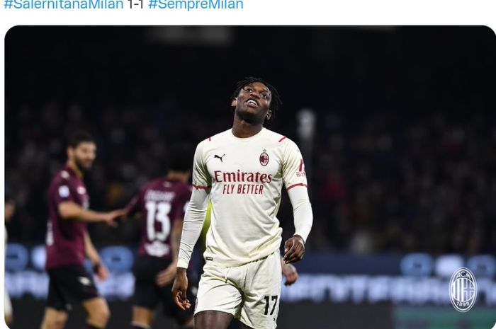 Rafael Leao, tampil buruk dalam laga AC Milan melawan Salernitana pada pekan ke-26 Liga Italia, Minggu (20/2/2022) dini hari WIB.