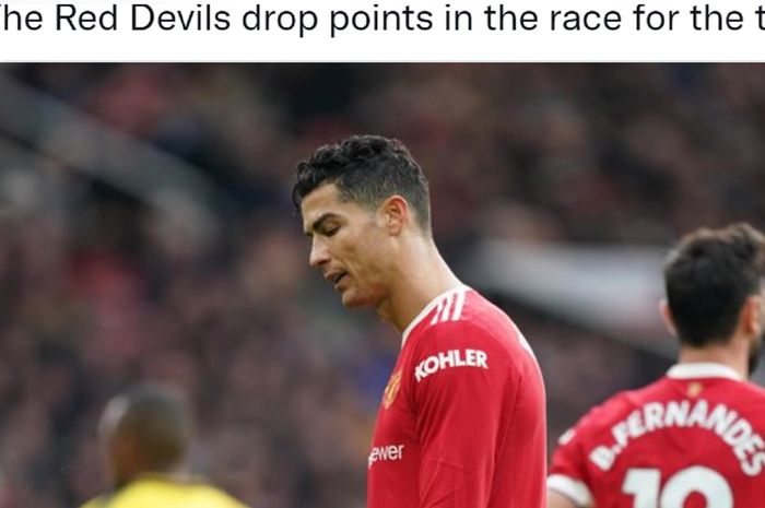  Cristiano Ronaldo mandul di depan gawang dalam laga Manchester United versus Watford yang berakhir tanpa gol. 