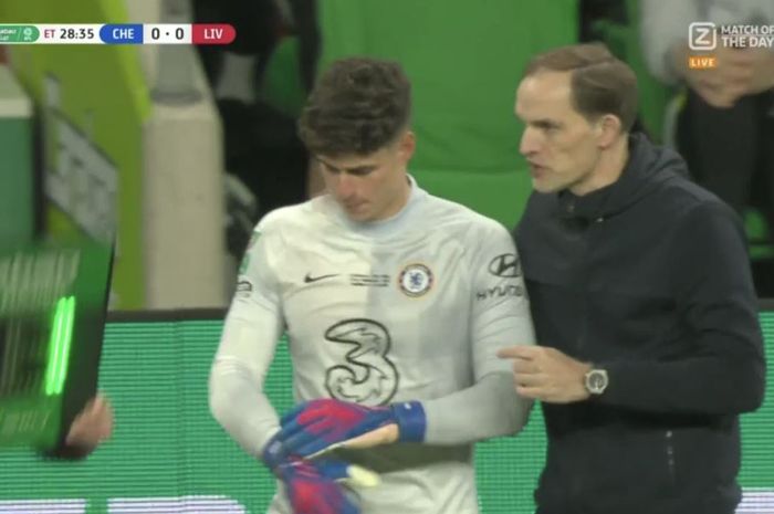 Thomas Tuchel memasukkan Kepa Arrizabalaga pada duel final Piala Liga Inggris antara Chelsea vs Liverpool.