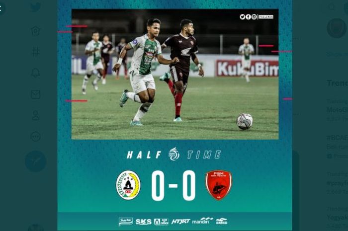 PSS Sleman bermain imbang 0-0 lawan PSM Makassar dalam laga pekan ke-28 Liga 1 2021-2022 di Stadion I Gusti Ngurah Rai, Denpasar, Selasa (1/3/2022). 