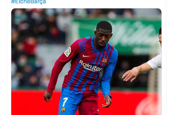 Ousmane Dembele turun pada laga Elche-Barcelona dalam lanjutan Liga Spanyol, Minggu (6/3/2022)