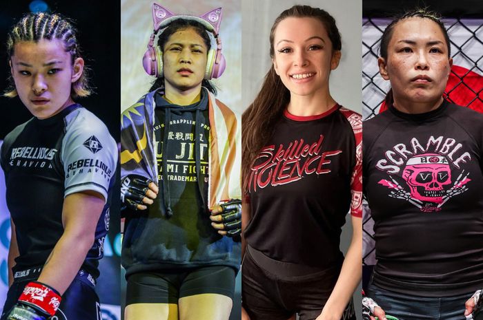 Para petarung perempuan ONE Championship, dari kiri ke kanan: Itsuki Hirata, Jihin Radzuan, Danielle Kelly, Mei Yamaguchi.