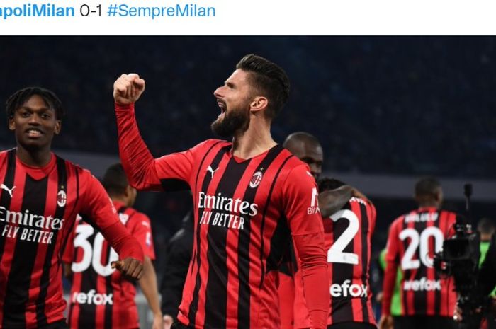 Penyerang AC Milan, Olivier Giroud, tetap merendah usai membawa timnya meraih kemenangan atas Napoli dengan kaki yang sempat berdarah. 