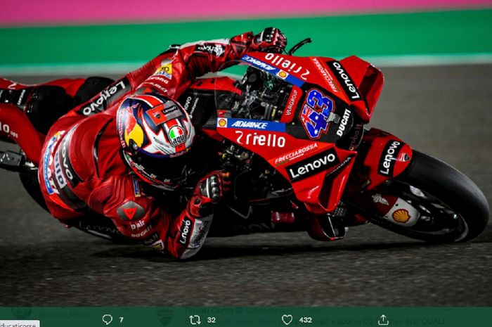 Pembalap Ducati Lenovo, Jack Miller saat balapan MotoGP Qatar 2022