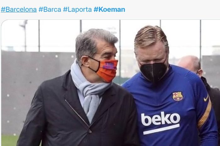 Joan Laporta dan Ronald Koeman.