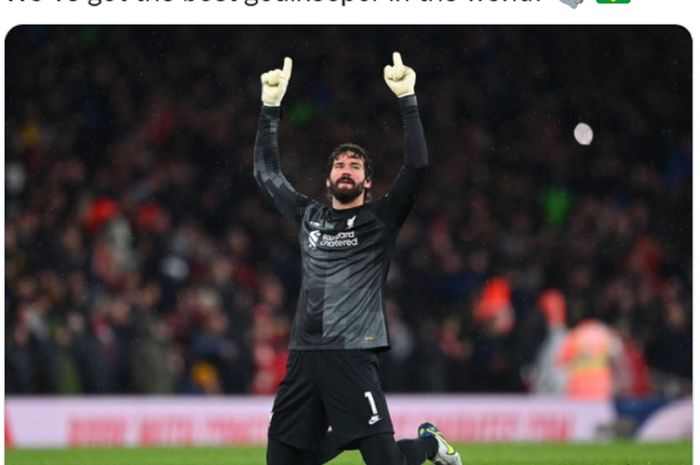 Penjaga gawang andalan Liverpool, Alisson Becker.