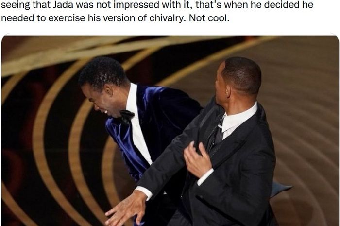 Aksi tamparan Will Smith kepada Chris Rock di Piala Oscar 2022.