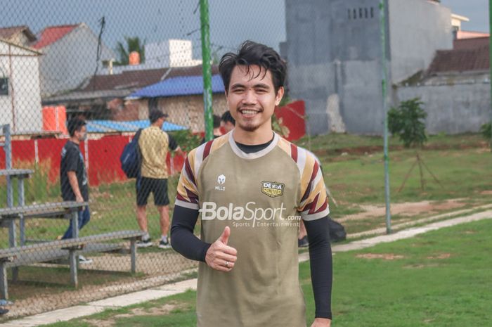 Gelandang serang Dewa United, Rangga Muslim, saat ditemui di Lapangan Luar Stadion Indomilk Arena, Tangerang, Banten, 6 April 2022.