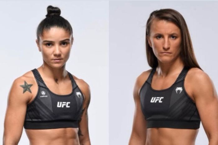 Istela Nunes (kiri) akan berhadapan dengan Sam Hughes di UFC Vegas 51 pada Minggu (17/4/2022) WIB.