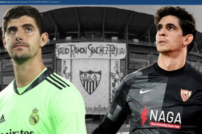 Duel Sevilla versus Real Madrid bakal menghadirkan persaingan sengit dua kiper terbaik Liga Spanyol, Thibaut Courtois dan Yassine Bounou (Bono)