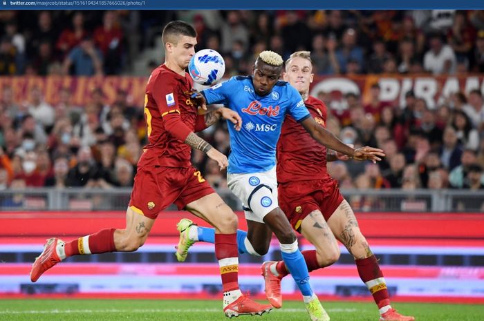 Napoli dan AS Roma harus puas bermain imbang 1-1 pada laga pekan ke-33 Liga Italia 2021-2022.