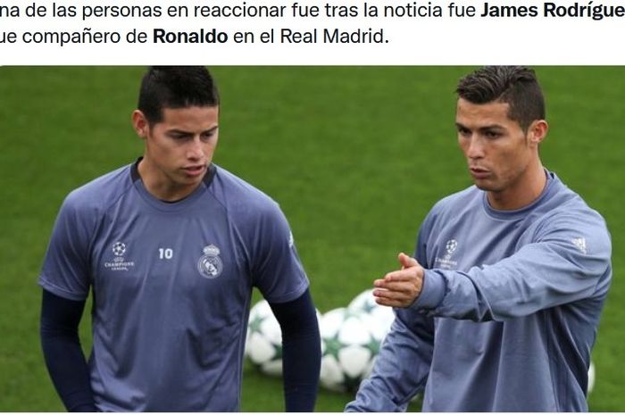 Cristiano Ronaldo dan James Rodriguez semasa di Real Madrid.