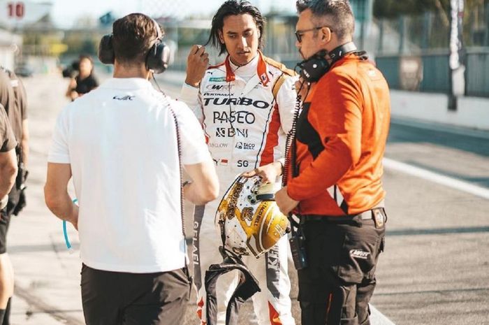 Sean Gelael saat menjalani tes tertutup di Sirkuit Monza, Italia 28-29 April 2022