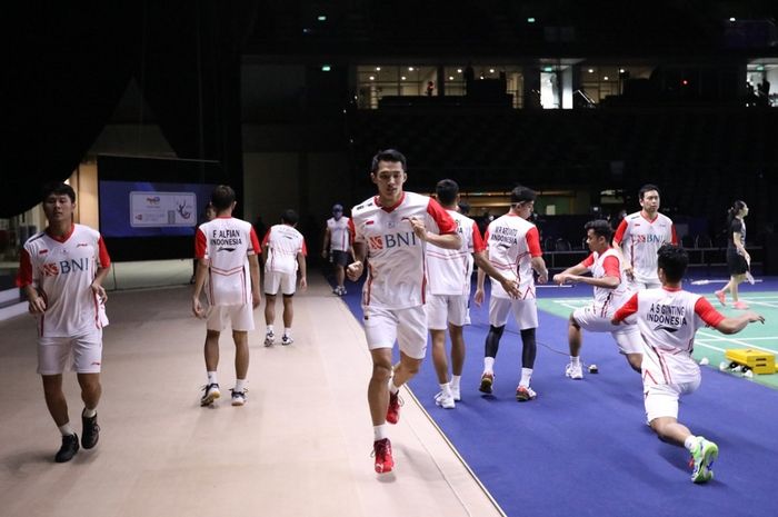 Tim Indonesia jalani latihan perdana di Impact Arena Bangkok jelang Thomas dan Uber Cup 2022