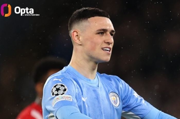 Penyerang Manchester City, Phil Foden, kini telah meraih 4 trofi Liga Inggris