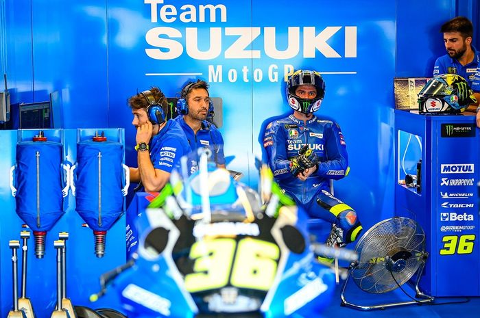 Pembalap Suzuki Ecstar, Joan Mir saat berada di Paddock MotoGP Prancis 2022