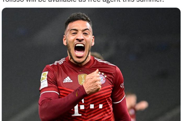 Gelandang Bayern Muenchen, Corentin Tolisso, berstatus bebas transfer di musim panas 2022.