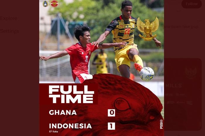 Timnas U-19 Indonesia berhasil memetk kemenangan perdana di ajang Turnamen Toulon saat melawan Ghana, Kamis (2/6/2022).