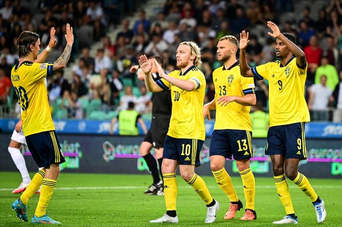 Timnas Swedia sukes memetik kemenangan 2-0 atas timnas Slovenia pada laga perdana Liga B Grup 4 UEFA Nations League 2022-2023.