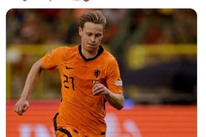 Frenkie de Jong dalam aksinyav bersama Timnas Belanda Sabtu (4/6/2022) dini hari WIB