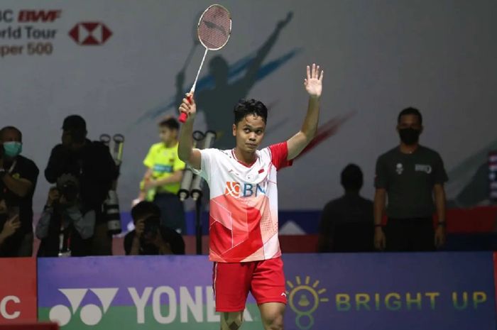 Anthony Sinisuka Ginting di Indonesia Masters 2022.