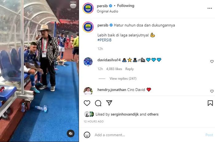 Ciro Alves tampak kesal setelah laga Persib Bandung melawan Bali United.