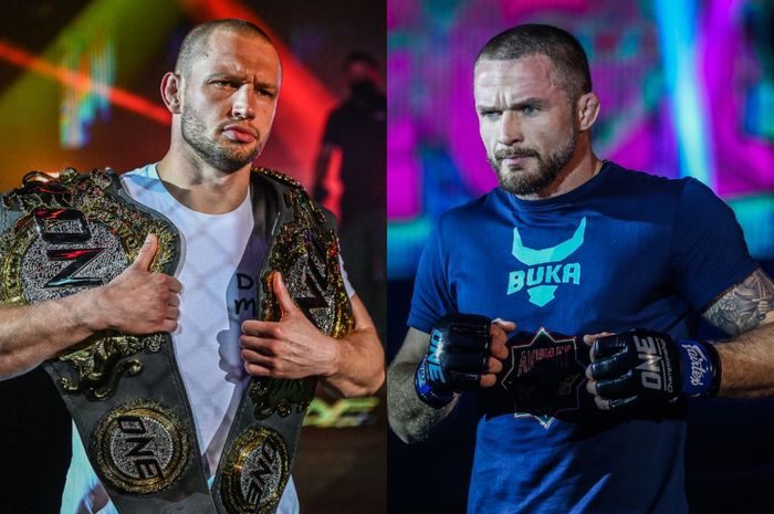 Reinier de Ridder (kiri) dan Vitaly Bigdash akan bertarung memperebutkan gelar juara kelas menengah ONE Championship dalam laga utama ONE 159 pada 22 Juli 2022. 