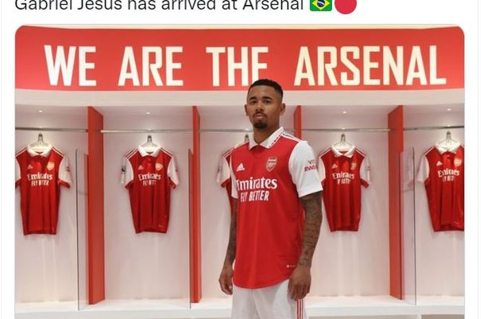 Gabriel Jesus resmi ke Arsenal setelah direkrut dari Manchester City.