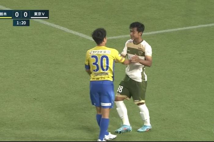 Pratama Arhan tampil dalam laga Tochigi SC Vs Tokyo Verdy pada pekan ke-25 J2 League, di Kanseki Stadium Tochigi, pada Rabu (6/7/2022) sore WIB. 