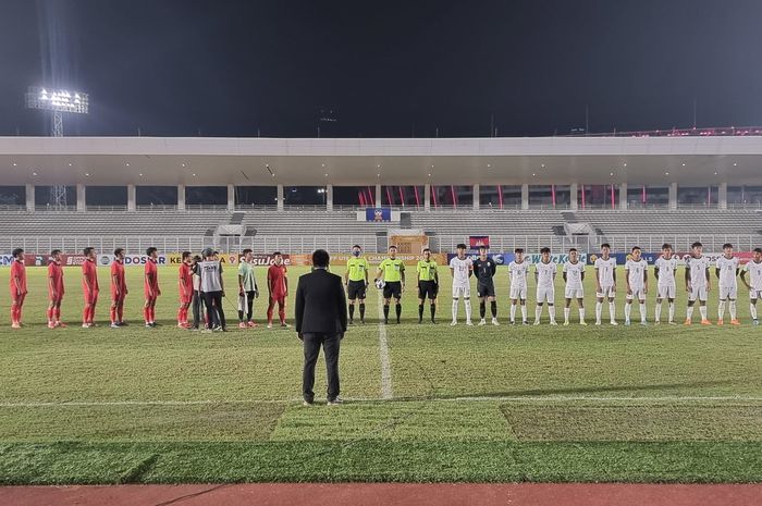 Timnas U-19 Laos vs U-19 Kamboja dalam laga lanjutan Grup B Piala AFF U-19 2022, di Stadion Madya Gelora Bung Karno, Jakarta, Kamis (7/7/2022).
