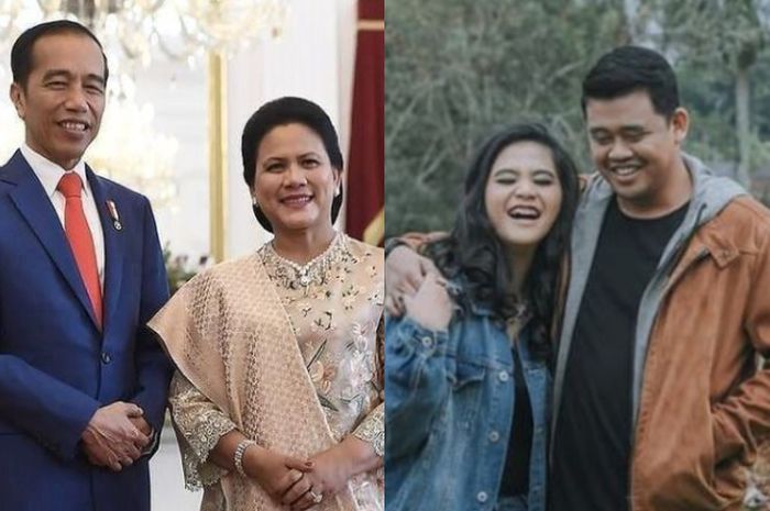 Presiden Jokowi dan Iriana (kiri), Kahiyang Ayu dan Bobby Nasution (kanan)