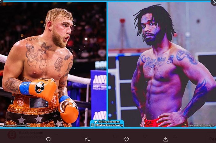 Jake Paul (kiri) akan berduel melawan Hasim Rahman Jr pada 6 Agustus 2022.