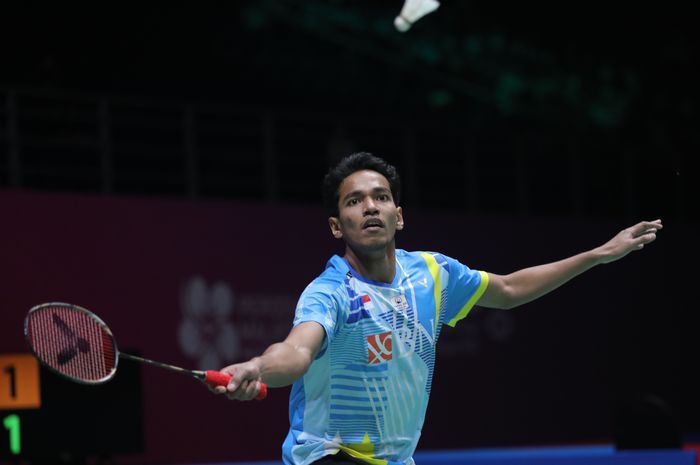 Pebulu tangkis tunggal putra Indonesia, Chico Aura Dwi Wardoyo, pada semifinal Malaysia Masters 2022 di Axiata Arena, Kuala Lumpur, Sabtu (8/7/2022).