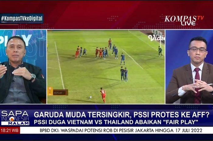 Ketum PSSI, Mochamad Iriawan dalam program Sapa Indonesia Malam di Kompas TV, Senin (11/7/2022).